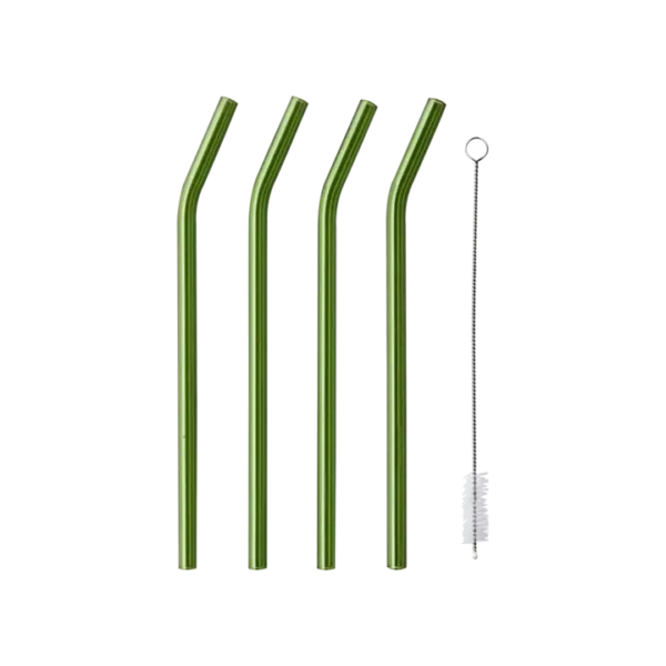 Cocktail sugrör gröna 4-pack glas