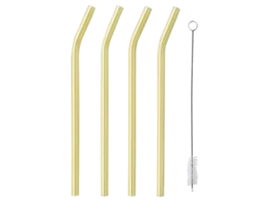 Cocktail sugrör gul 4-pack glas