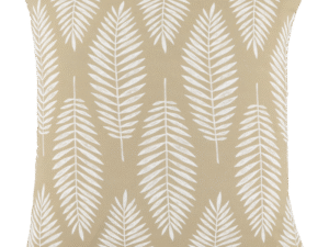 Kuddfodral med tropiskt bladmönster beige och vit