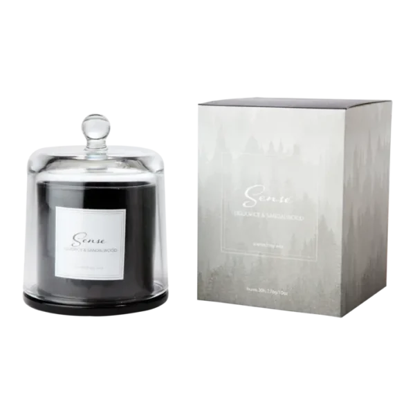 SENSE Doftljus med kupa Liquorice & sandalwood, Svart
