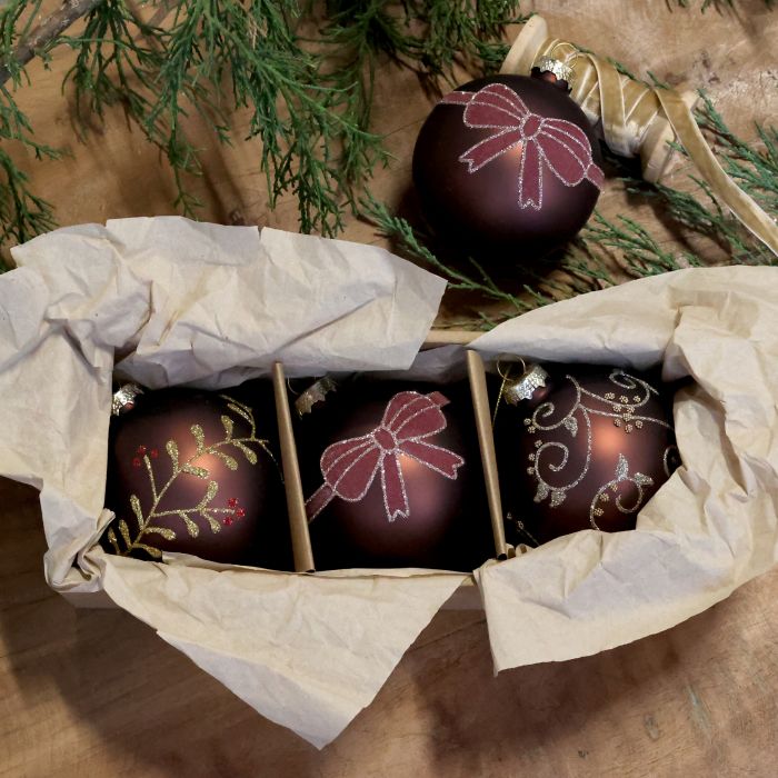 Julgranskulor 3-pack Mocca - Bild 2